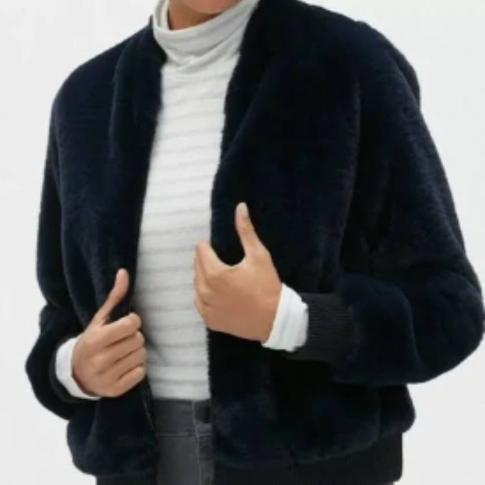 Banana Republic Factory Faux Fur Bomber Jacket